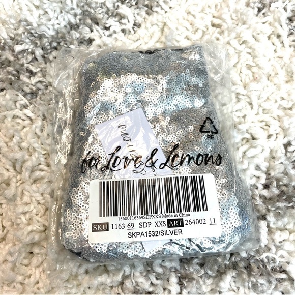 FOR LOVE & LEMONS Silver Sequin High Waisted panty - Picture 5 of 10